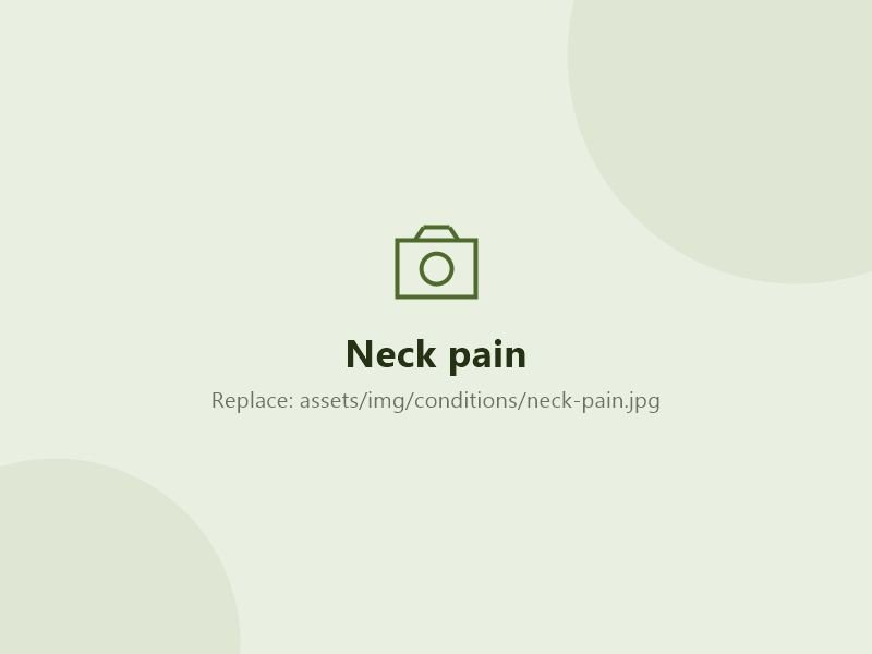Person rubbing a stiff, painful neck